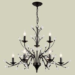 9 Lights Crystal Chandelier Modern Contemporary Traditional Classic Vintage Retro Country Painting Feature