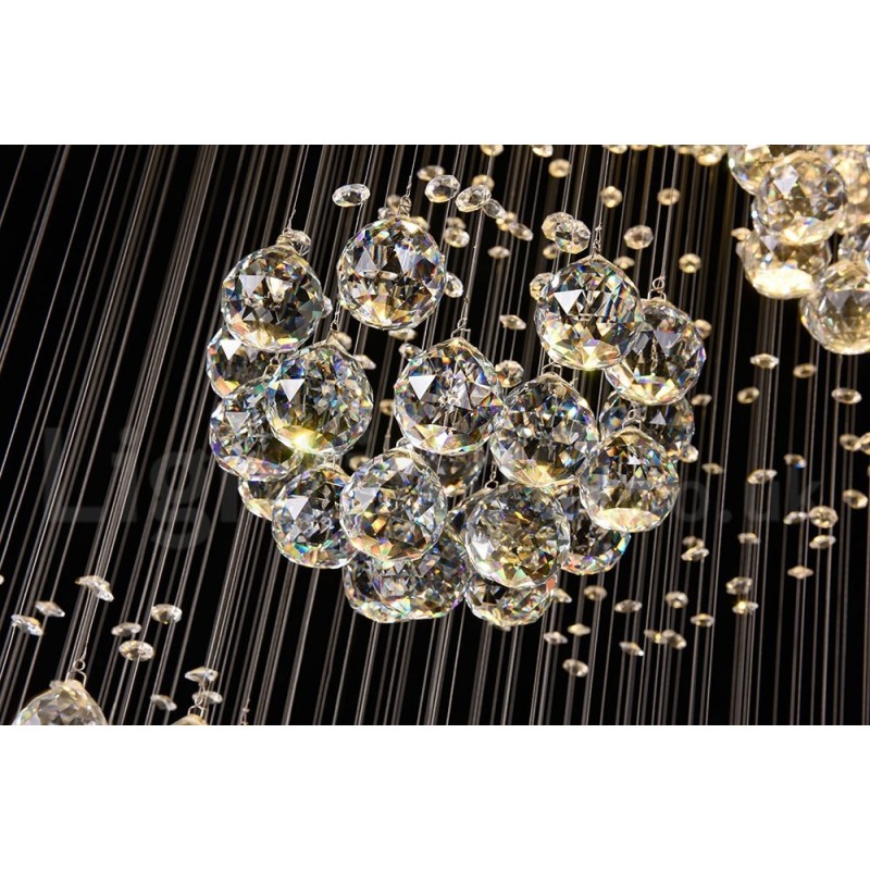 Extra Length 5 Meter Crystal Long Drop Ceiling Pendant Light Modern Chandelier Home Hanging Lighting Chandelier Lamps Fixtures