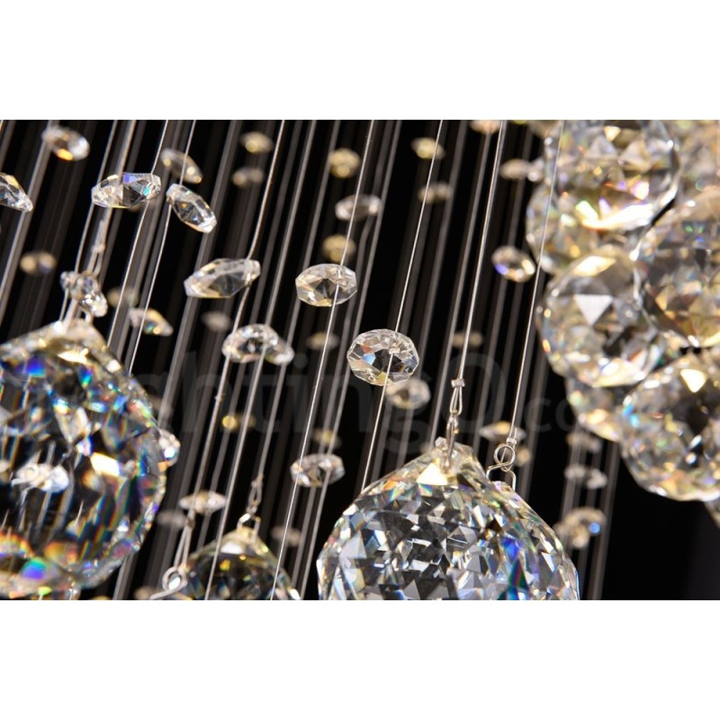 Extra Length 5 Meter Crystal Long Drop Ceiling Pendant Light Modern Chandelier Home Hanging Lighting Chandelier Lamps Fixtures