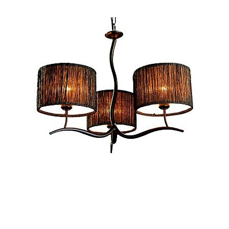 3 Light Traditional Classic Chandelier with Simple Fabric Drum Shade