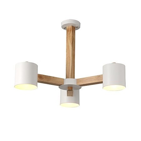 3 Lights Chandelier Modern Contemporary Traditional Classic Vintage Country Wood Feature for Wood