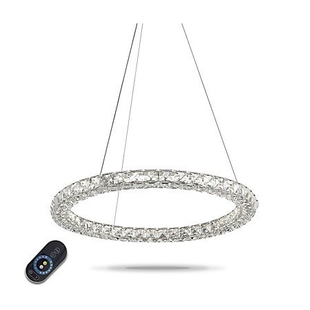 Modern Ring Crystal Pendant Light Crystal Chandelier Ceiling Light Indoor Lamps Fixtures Dimmable with Remote Control