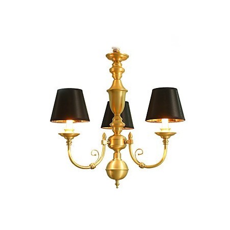 Chandelier Traditional Classic Country Brass Feature for Mini Style Metal 3 Bulbs
