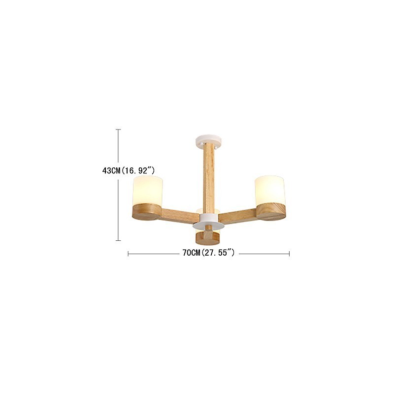 3 Lights Chandelier Modern Contemporary Traditional Classic Vintage Country Wood Feature for Wood