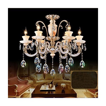European High Grade Jade Crystal Pendant Lamp Atmosphere Zinc Alloy Pendant lamp Candle Crystal lamp