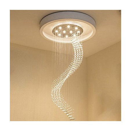 Modern Crystal Ceiling Pendant Light Indoor Chandelier Home Hanging Lighting Chandelier Lamps Fixtures 3W WARM WHITE Bulbs