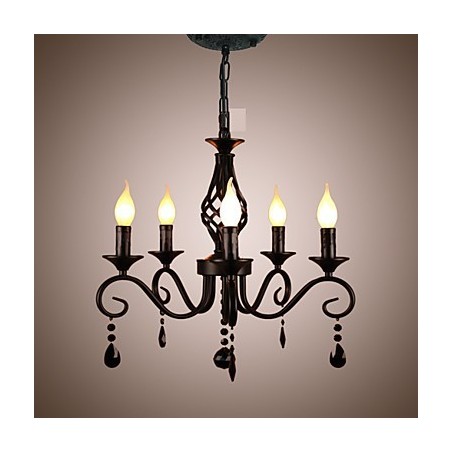 Traditional Crystal Chandelier Interior Lighting 5 Light Candles Simple Chandelier