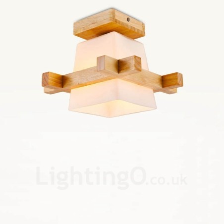 1 Light Modern Contemporary Nordic style Flush Mount Ceiling Lights with Glass Shade