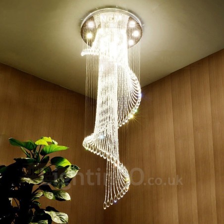 15 Lights Modern Crystal Ceiling Pendant Light Indoor Chandelier Lighting Lamps Fixtures with Bulbs
