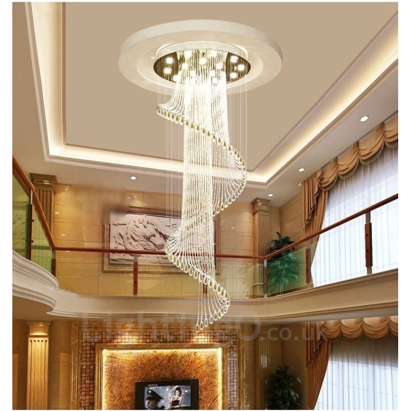 15 Lights Modern Crystal Ceiling Pendant Light Indoor Chandelier Lighting Lamps Fixtures with Bulbs