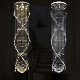 Extra Length 5 Meter Modern Crystal Ceiling Pendant Light Indoor Chandelier Lighting Lamps Fixtures