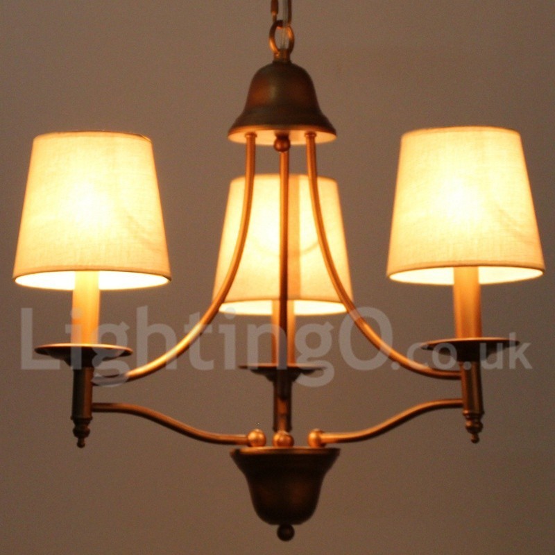 3 Light Rustic Retro Mediterranean Style Candle Style Chandelier