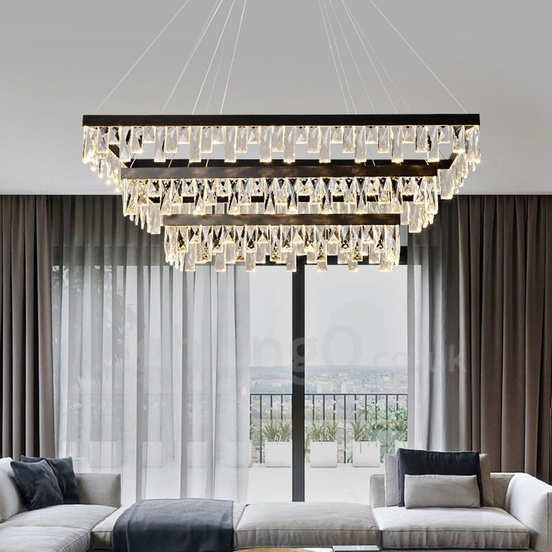 Nordic Crystal Pendant Light Rectangular Atmosphere Pendant Light Postmodern Lighting