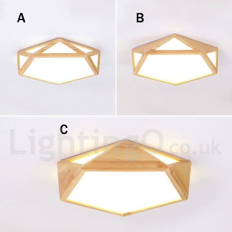 Dimmable Multi Styles Wood Ceiling Light with Acrylic Shade Ceiling Lamp Nordic Style