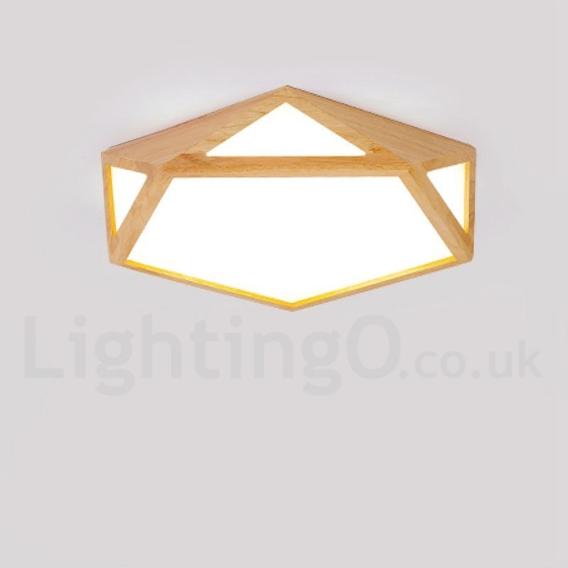 Dimmable Multi Styles Wood Ceiling Light with Acrylic Shade Ceiling Lamp Nordic Style