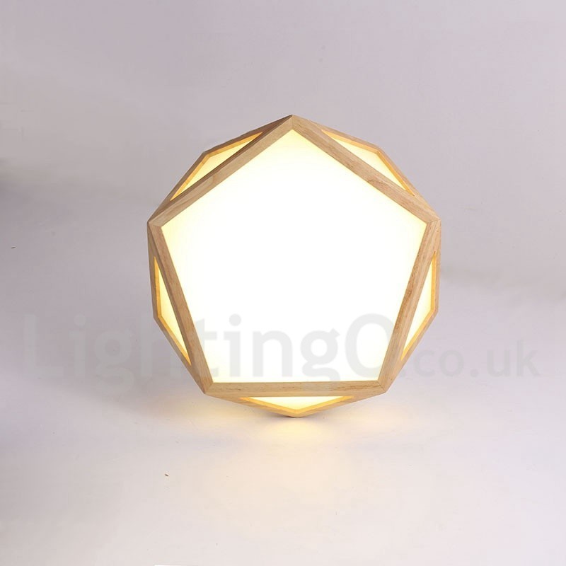 Dimmable Multi Styles Wood Ceiling Light with Acrylic Shade Ceiling Lamp Nordic Style