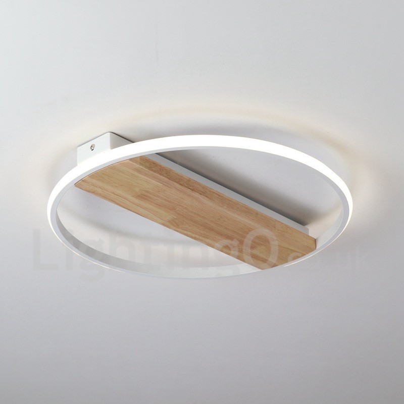 Dimmable White Round Wood Ceiling Light Ultrathin Ceiling Lamp Also Can Be Used As Wall Light