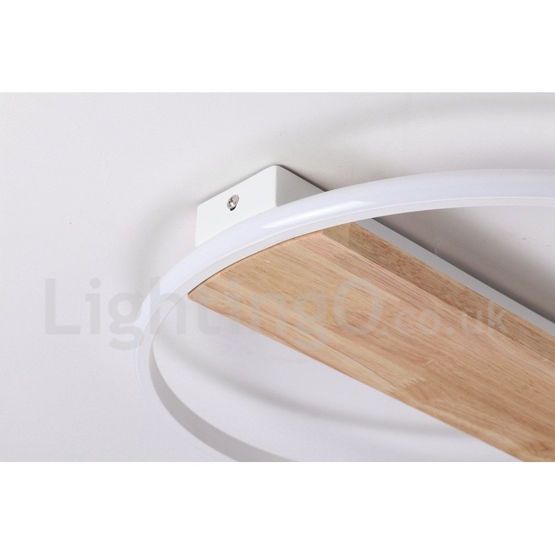 Dimmable White Round Wood Ceiling Light Ultrathin Ceiling Lamp Also Can Be Used As Wall Light