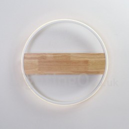 Dimmable White Round Wood Ceiling Light Ultrathin Ceiling Lamp Also Can Be Used As Wall Light