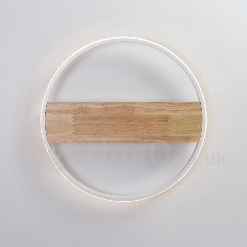 Dimmable White Round Wood Ceiling Light Ultrathin Ceiling Lamp Also Can Be Used As Wall Light