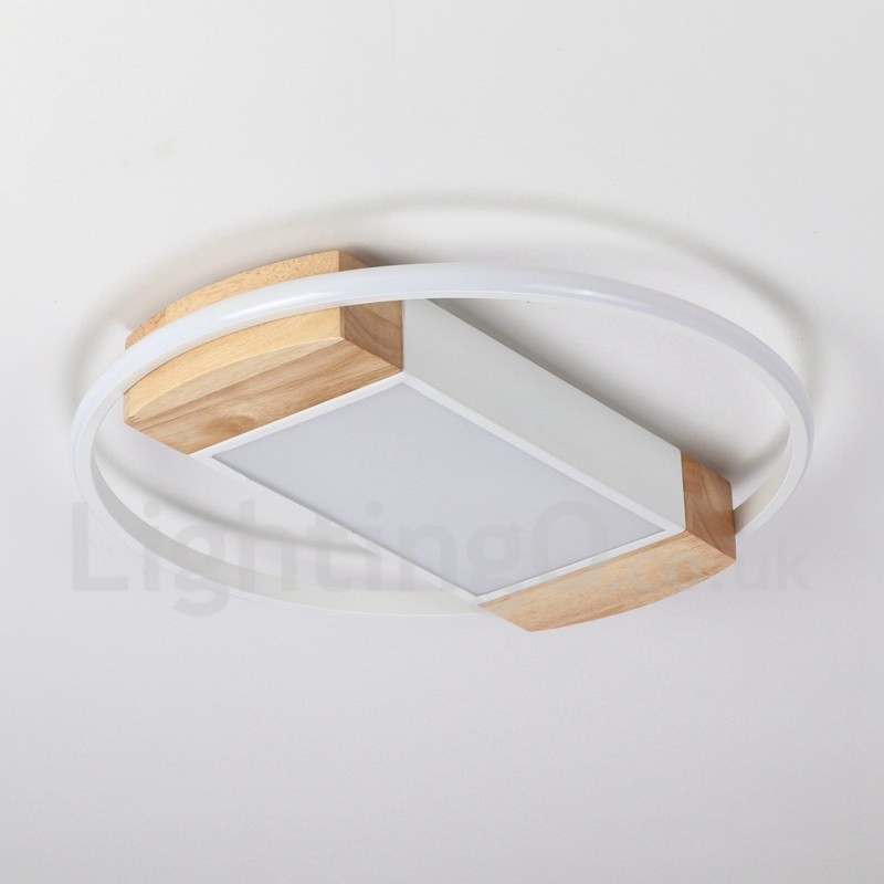 Dimmable White Round Wood Ceiling Light Ultrathin Ceiling Lamp Also Can Be Used As Wall Light