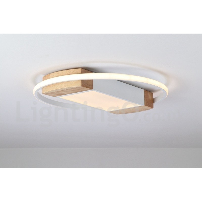 Dimmable White Round Wood Ceiling Light Ultrathin Ceiling Lamp Also Can Be Used As Wall Light