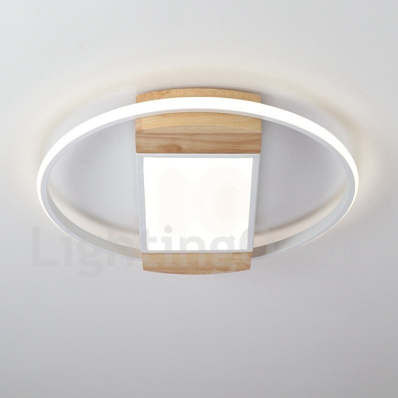 Dimmable White Round Wood Ceiling Light Ultrathin Ceiling Lamp Also Can Be Used As Wall Light