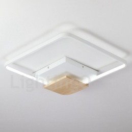 Dimmable White Square Wood Ceiling Light Ultrathin Ceiling Lamp Also Can Be Used As Wall Light
