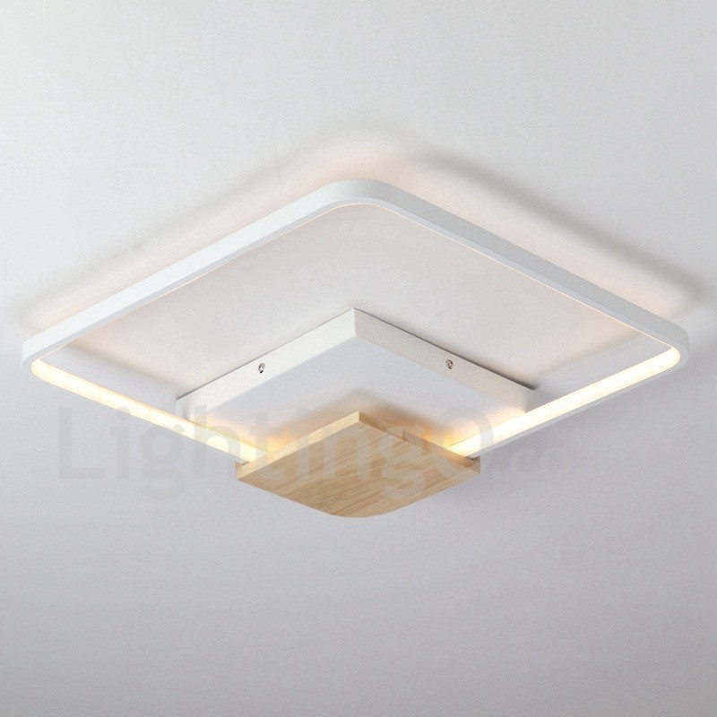 Dimmable White Square Wood Ceiling Light Ultrathin Ceiling Lamp Also Can Be Used As Wall Light