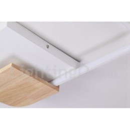 Dimmable White Square Wood Ceiling Light Ultrathin Ceiling Lamp Also Can Be Used As Wall Light