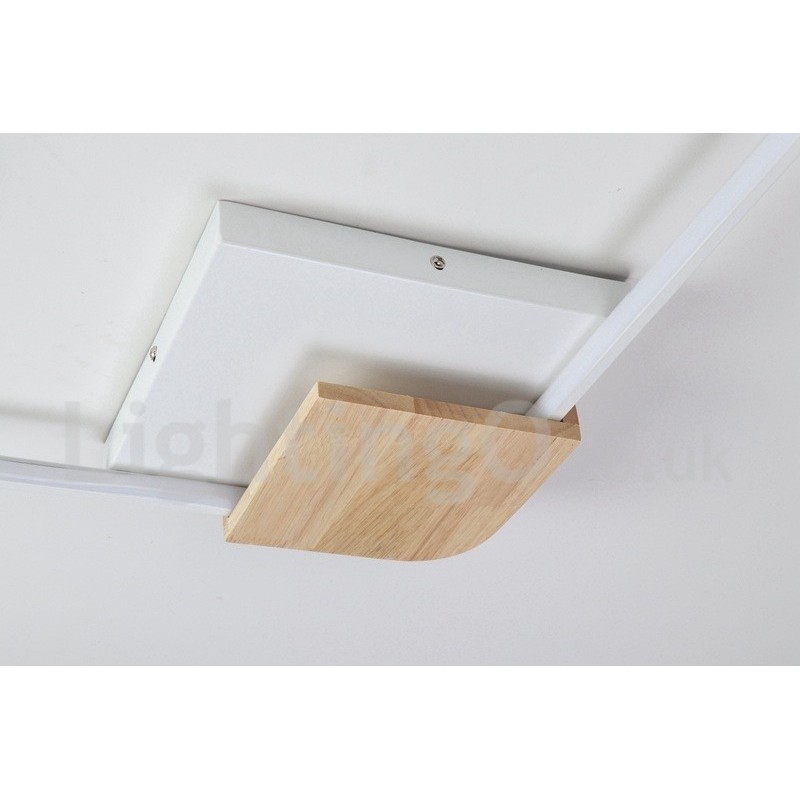 Dimmable White Square Wood Ceiling Light Ultrathin Ceiling Lamp Also Can Be Used As Wall Light