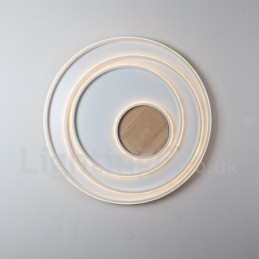 Dimmable White Rings Wood Ceiling Light Ultrathin Ceiling Lamp Also Can Be Used As Wall Light