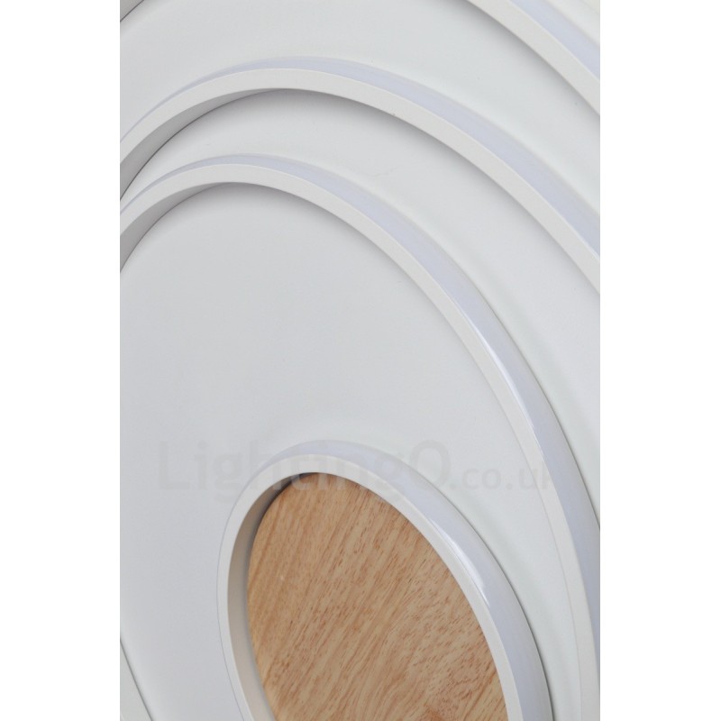 Dimmable White Rings Wood Ceiling Light Ultrathin Ceiling Lamp Also Can Be Used As Wall Light