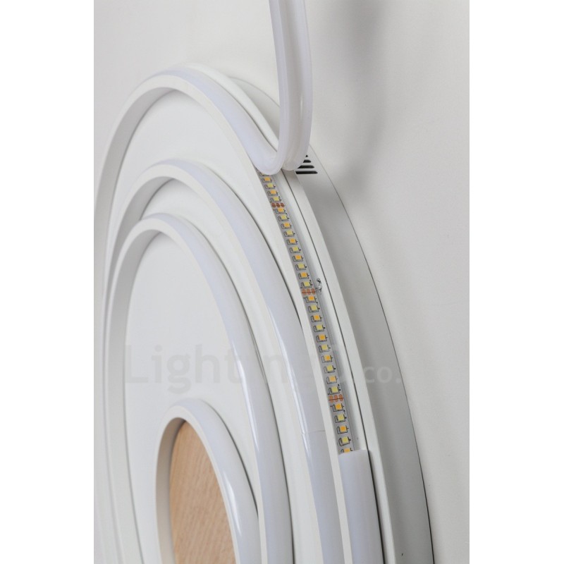 Dimmable White Rings Wood Ceiling Light Ultrathin Ceiling Lamp Also Can Be Used As Wall Light