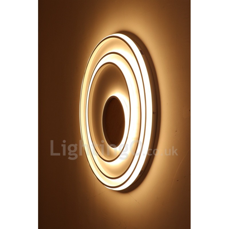 Dimmable White Rings Wood Ceiling Light Ultrathin Ceiling Lamp Also Can Be Used As Wall Light