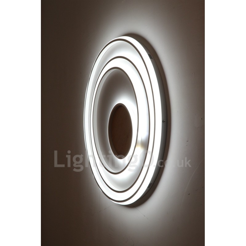 Dimmable White Rings Wood Ceiling Light Ultrathin Ceiling Lamp Also Can Be Used As Wall Light