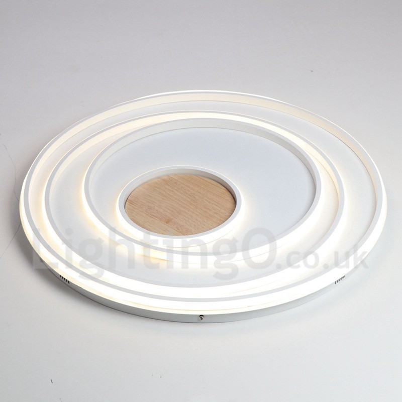 Dimmable White Rings Wood Ceiling Light Ultrathin Ceiling Lamp Also Can Be Used As Wall Light
