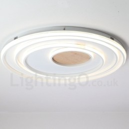 Dimmable White Rings Wood Ceiling Light Ultrathin Ceiling Lamp Also Can Be Used As Wall Light