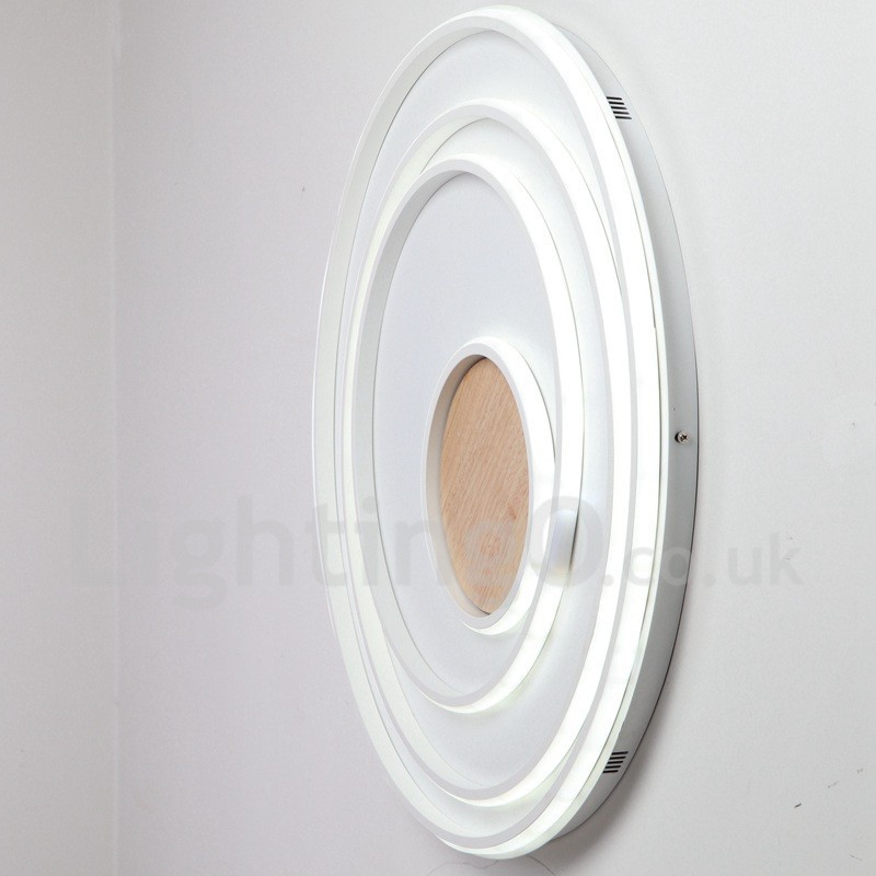 Dimmable White Rings Wood Ceiling Light Ultrathin Ceiling Lamp Also Can Be Used As Wall Light
