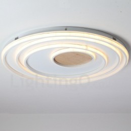 Dimmable White Rings Wood Ceiling Light Ultrathin Ceiling Lamp Also Can Be Used As Wall Light