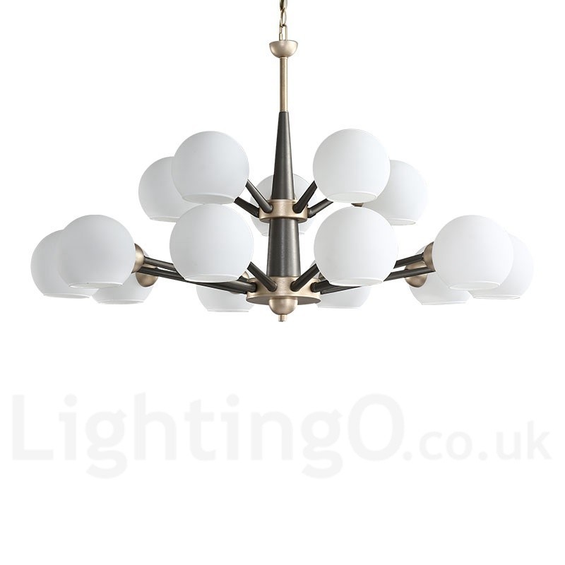 Retro Vintage Magic Bean Rustic Chandelier with Multi Colours Glass Shades