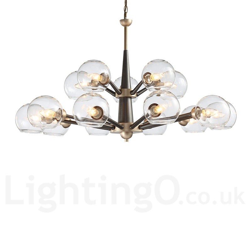 Retro Vintage Magic Bean Rustic Chandelier with Multi Colours Glass Shades