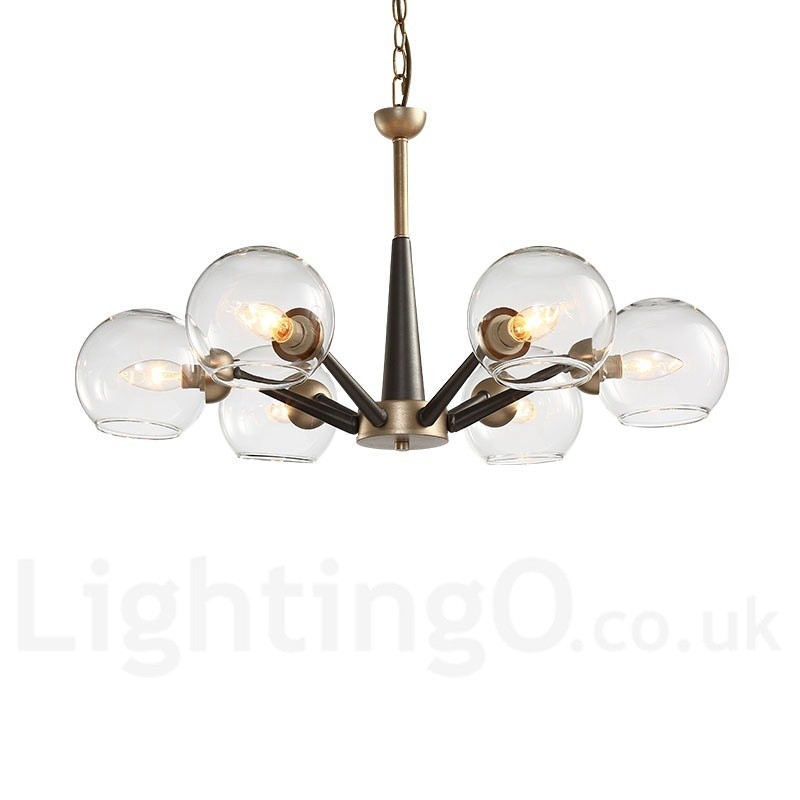 Retro Vintage Magic Bean Rustic Chandelier with Multi Colours Glass Shades