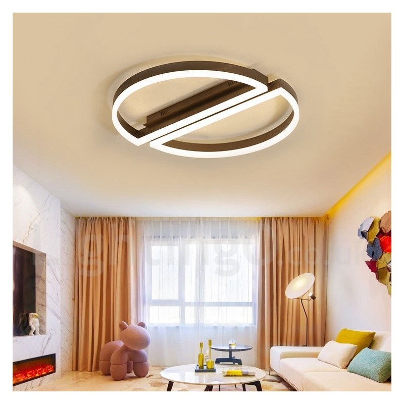 Round Modern Comtemporary Alumilium Ceiling Light Flush Mount Light with Remoter Dimmer Also Can Be Used As Wall Light
