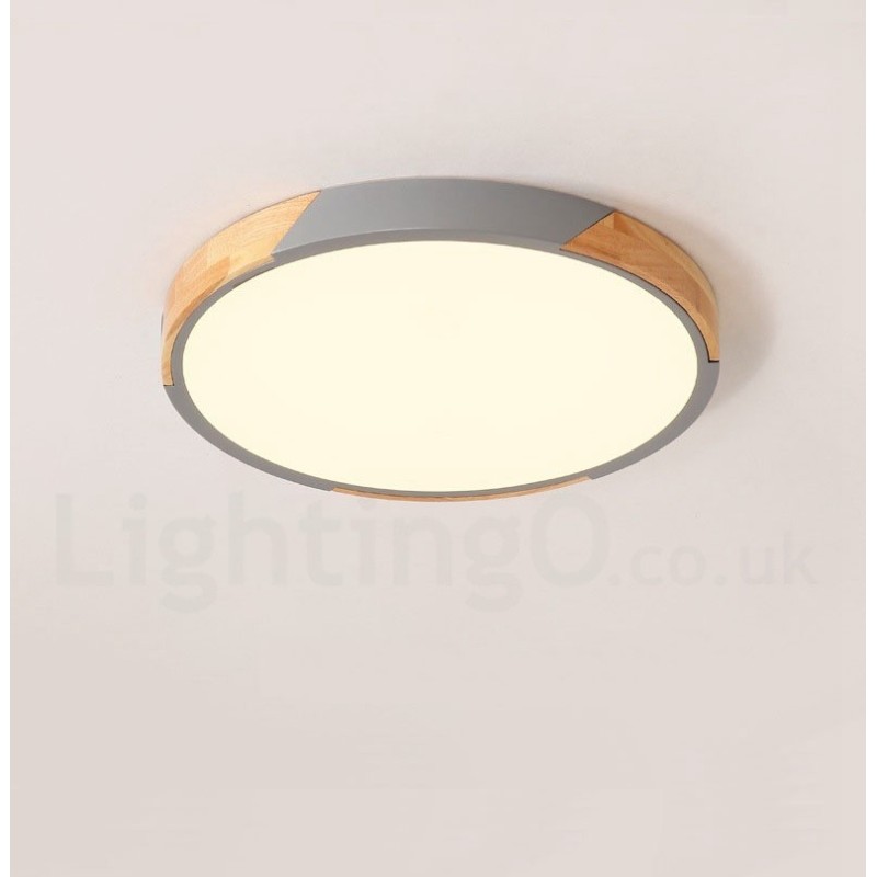 Dimmable Macaron Multi Colours Wood Ultra thin Ceiling Light with Acrylic Shade Ceiling Lamp Nordic Style