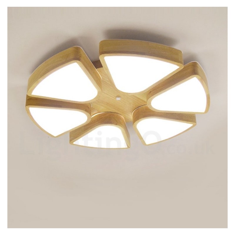 Wood Petal Ceiling Light with Acrylic Shade Ceiling Lamp Nordic Style