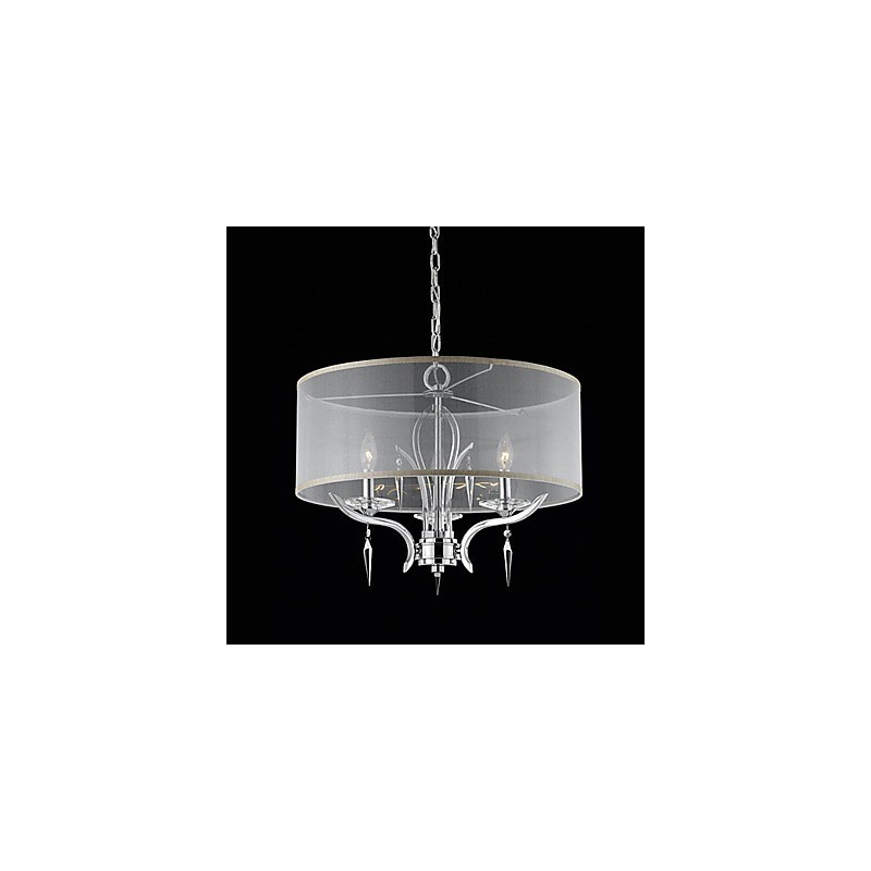 Crystal Modern Pendant with 3 Lights and Semitransparent Shade