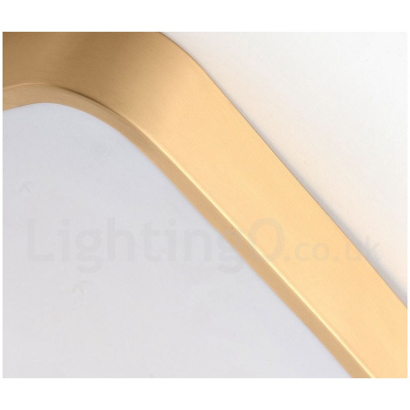 Ultra Thin Rectangle Dimmable Modern Contemporary Nordic Style Flush Mount Brass Ceiling Lights with Acrylic Shade Also Can Be Used As Wall Light