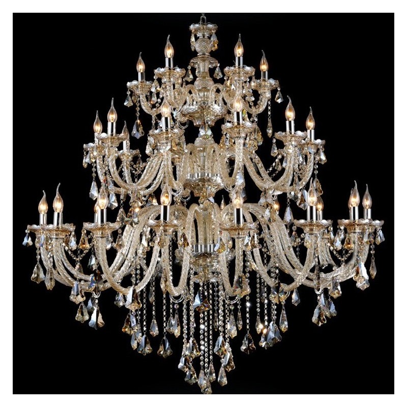 Extra Large 3 Tiers Retro Cognac Color K9 Crystal Modern Luxurious Chandelier