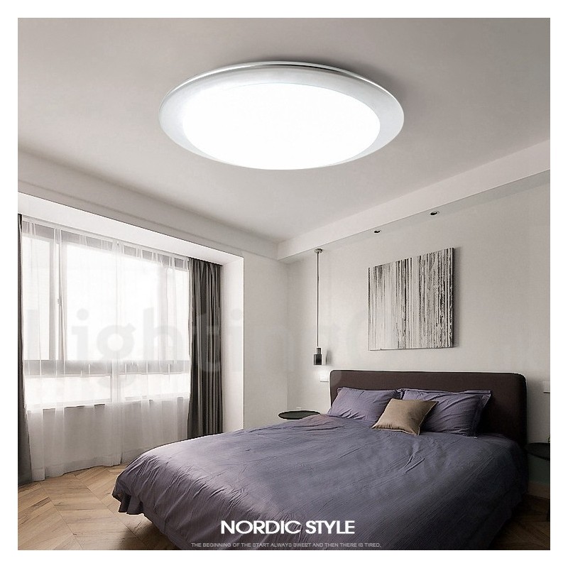 4CM Thick Super Thin Dimmable Modern Contemporary Nordic Style Flush Mount Ceiling Lights with Acrylic Shade with Remote Control Also Can Be Used As Wall Light